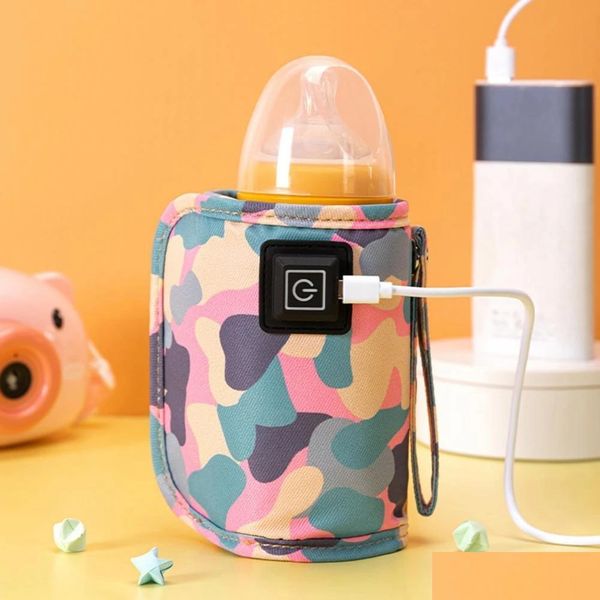 Autres outils de cuisine Usb Lait Chauffe-eau Voyage Poussette Insated Sac Bébé Allaitement Chauffe-biberon Sûr Enfants Fournitures Pour L'extérieur Winte Dhy6K