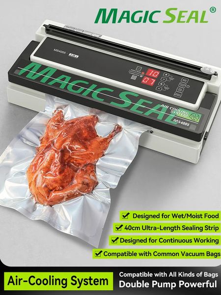 Autres outils de cuisine Scelleuse sous vide MAGIC SEAL MS4005 Machine d'emballage pour sacs en plastique Produits Conteneurs de stockage de nourriture Mylar Modes manuels automatiques Accueil 231113