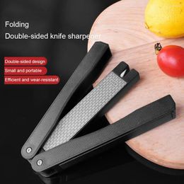 Otros accesorios de cuchillos 1 unids portátil de doble cara doblado afilador de bolsillo diamante al aire libre camping supervivencia gadgets cocina