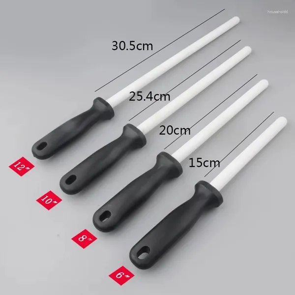 Autres accessoires de couteaux 6 8 10 12 bâton d'affûteur de tige en céramique avec poignée en ABS adapté aux couteaux de chef lame d'affûtage de cuisine