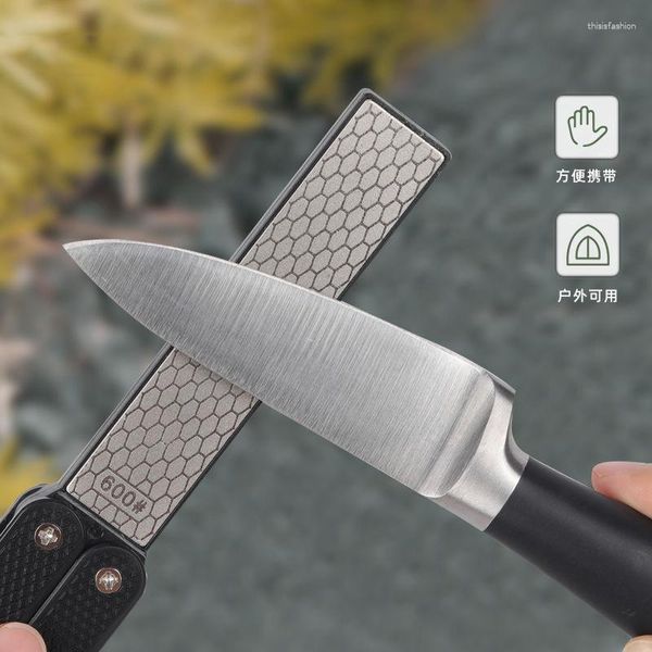 Autres accessoires de couteau Aiguiseur de poche plié double face Pierre à aiguiser diamant Outil de cuisine
