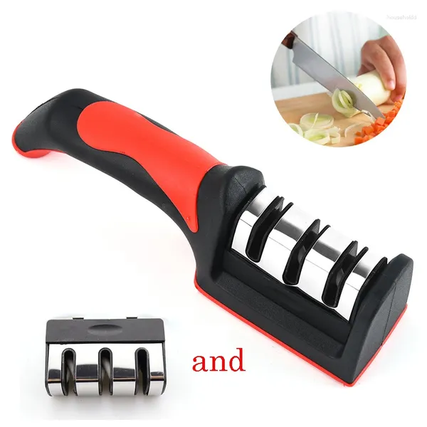 Autres accessoires de couteaux Aiguiseur de poche Professionnel Multi-fonction 3 étapes Style Ensemble d'affûtage rapide pour couteaux de cuisine Outils