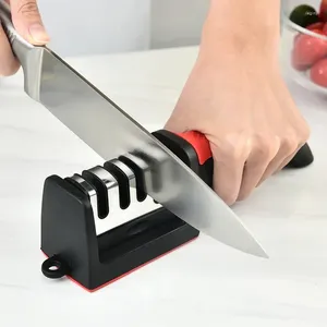 Other Knife Accessories Kitchen 4-Segment Sharpener Household Multi-Functional Hand-Held Four-Purpose Black Sharpening Stone