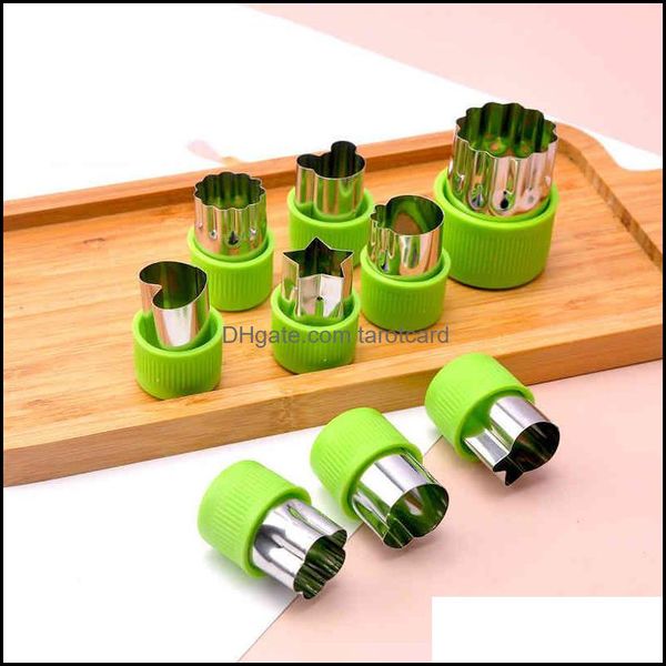 Otros accesorios para cuchillos Cuchillos de cocina Cocina, Comedor Bar Hogar Jardín Cortador de galletas de acero inoxidable Vegeta Ble Forma de flor Corte de pastel