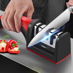 Autres accessoires de couteaux Aiguiseur de poche Type 3/4 étapes Type d'affûtage rapide Outil de ciseaux avec base antidérapante Couteaux de cuisine Gadget