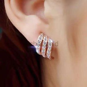 Andere Korea Design Rhinestone Clip op oorbellen geen gat dames eenvoudige elegante stijl oorschouwbanier bruids bruidsfeest oorbellen sieraden 240419