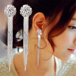 Otros pendientes de la personalidad de la moda de la moda coreana Pendientes de borla de cristal Joyas para la oreja de novia para mujeres Long Oorbellen 240419