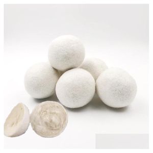 Autres produits de lessive Boules de séchage en laine de 2,75 pouces Assouplissant naturel réutilisable Réduit l'électricité statique Aide à sécher les vêtements plus rapidement Drop Deliv Dhrea