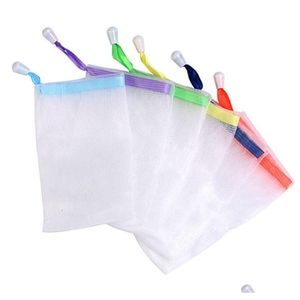 Autres produits de lessive Mini sacs de rangement en filet de mousse Gants de nettoyage Moustiquaires Sac manuel en maille de savon Accessoire de salle de bain Produit de lessive Dhekf