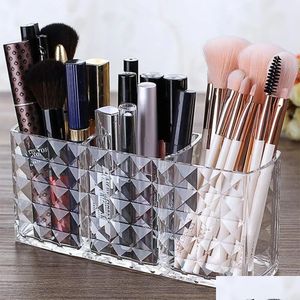 Autre organisation de produits à linge 1PC Clear Acrylic Makeup Brush Brush Bureau Cosmetic Organizer Lipstick Storage Drop Livrot Home OT98D