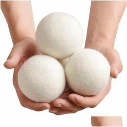Autres produits à linge Practical Clean Ball réutilisable Naturel Organic Tissu Adouvreur Primium Wool Dryer Balls Rh1543 Drop Livrot Hom Dhmgj