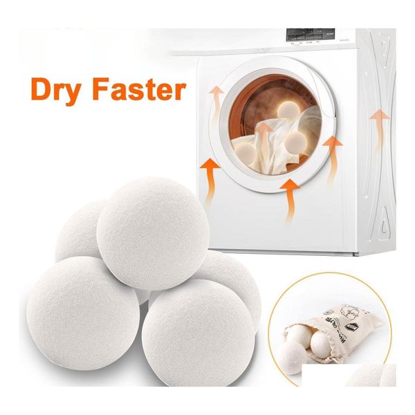 Autres produits de lessive Balles de sèche-linge réutilisables Adoucisseur Lavage à la maison 4/5 / 6cm Kit de séchage en polaire Ball Usef Lavages Hine Drop Livraison Dhpyz