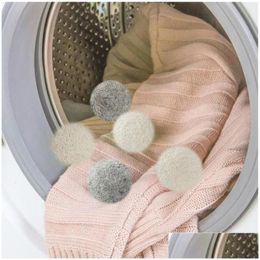 Otros productos de lavandería Bolas para secadora de lana El suavizante de telas natural reutilizable reduce la estática La bola limpia ayuda a secar la ropa en La Dh8Dl