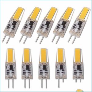 Other Led Lighting 10Pcs/Lot Dimmable G4 Cob Lamp 6W Bb Ac Dc 12V 220V Candle Sile Lights Replace 40W Halogen For Chandelier Drop De Dhvyx