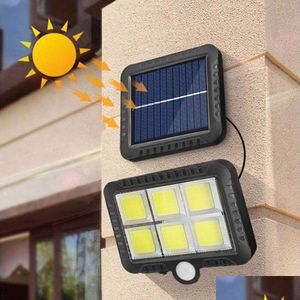 Autres éclairages LED Brelong 1 PCS Solar Cob Wall Light Split Body Sensor 120Leds Cour Maison Jardin extérieur Drop Livraison Lumières Lig Dhymk