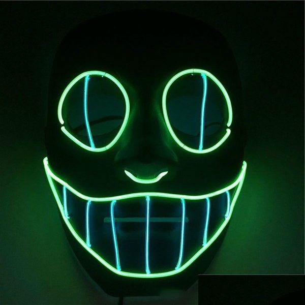 Autres éclairages LED Brelong LED Masque d'Halloween Scary Cosplay Light Up pour les fêtes de festival 1 PC Drop Livraison Lights Lighting Holiday L Dhezo