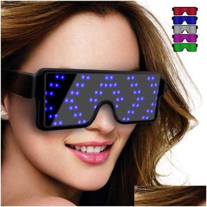 Autres éclairages LED Brelong LED Lunettes lumineuses Party 8 Image dynamique Commutable USB Barre de charge KTV Dress Up Jouets Drop Livraison Li Dhxqh