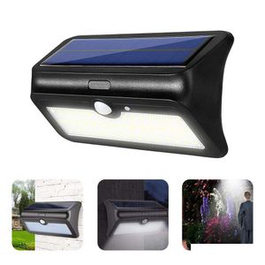 Otra iluminación LED Brelong Panel solar al aire libre Carga 3 modos Sensor de movimiento Pir 46 LED Lámpara de pared súper brillante para canal Jardín Dro Dhalb