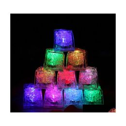 Autre éclairage LED Party Light Ice Cube Lumineux LED Cubes Flash Festival De Mariage Décoration De Noël Couleur Changement De Barre Outils Cultiver En T Otorb