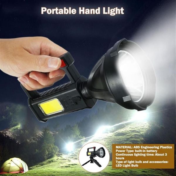 Autre éclairage LED torche USB rechargeable projecteur imperméable avec une lanterne légère de pêche à la main de base Tenue Inond 305y