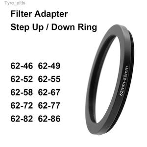 Andere lenzen Filters Cameralensfilteradapterring met bovenste en onderste metalen ringen van 62 mm 46 49 52 55 58 67 72 77 82 86 mm wordt gebruikt voor UV ND CPL lensdoppen enz. L2403