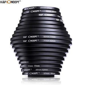 Autres filtres d'objectifs K F Concept 18pcs Filtre d'objectif de caméra Step/Down Adaptateur Ring Set 37-82mm 82-37mm Convient pour Canon Nikon Sy SLR Camera LensL2403