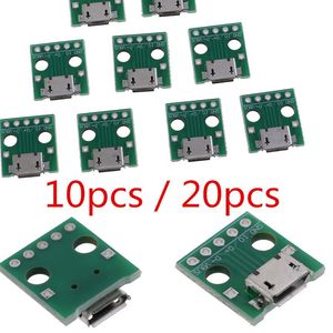 Andere verlichtingsaccessoires 10 stks / 20 stks Mini Micro USB tot DIP -adapter 5pins vrouwelijke connectoren PCB -converterborden