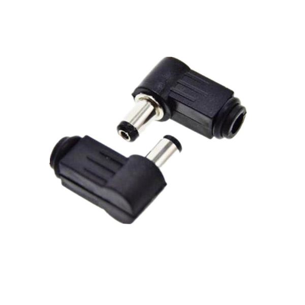 Otros accesorios de iluminación 10 unids negro 2.1 mm x 5.5 mm 2.5 mm DC Power Male Plug Jack Adaptador 90 grados MaleOtro