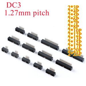 Otros accesorios de iluminación 10 Uds DC3 1,27 Mm paso IDC caja Pin conector de cabecera recto doble fila enchufe macho curvo envuelto cabeceras 2x3-