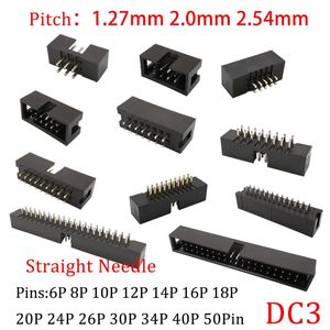 Andere verlichtingsaccessoires 10 stks DC3 Connector Dip Header Pitch 1,27 mm 2,0 mm 2,54 mm ISP Male Socket Rechte Pin Dubbel spated IDC JTAG Box