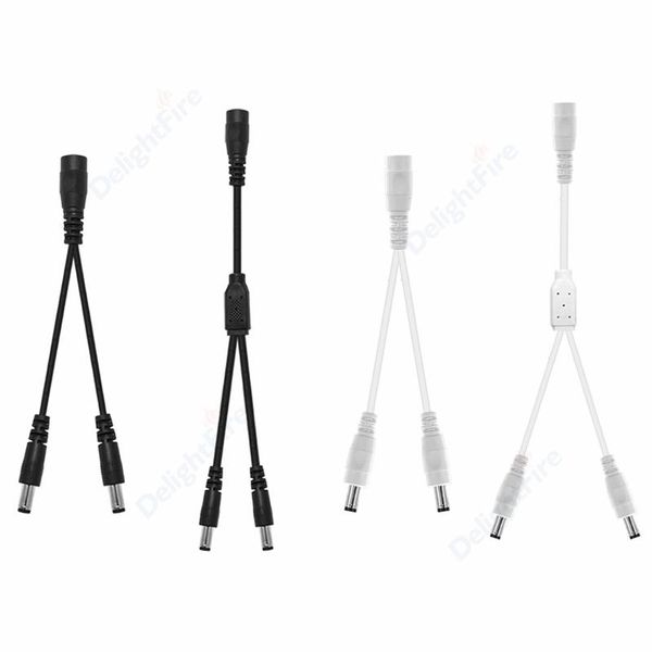 Otros accesorios de iluminación, 5,5mm, 2,1mm, 1 hembra a 2 macho, conector divisor de alimentación CC, Cable de extensión para tira de luces LED CCTV