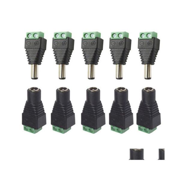 Autres accessoires d'éclairage 5,5 mm x 2,1 mm Adaptateur de fiche d'alimentation mâle de 2,5 mm pour le 5050 3528 5060 Bande de LED de couleur unique et caméra CCTV DHQKM