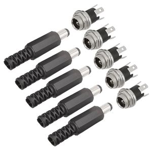 Andere verlichtingsaccessoires 5pairs DC 5,5 mm x 2,1 mm Power plug -connector vrouwelijk metalen paneel montage Socket Jack Connectors Terminal Adapterothe