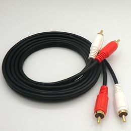 Andere verlichtingsaccessoires audiokabel dubbele lotus naar twee 2 RCA computer tv rood -White signaal luidspreker draad line andere andere andere