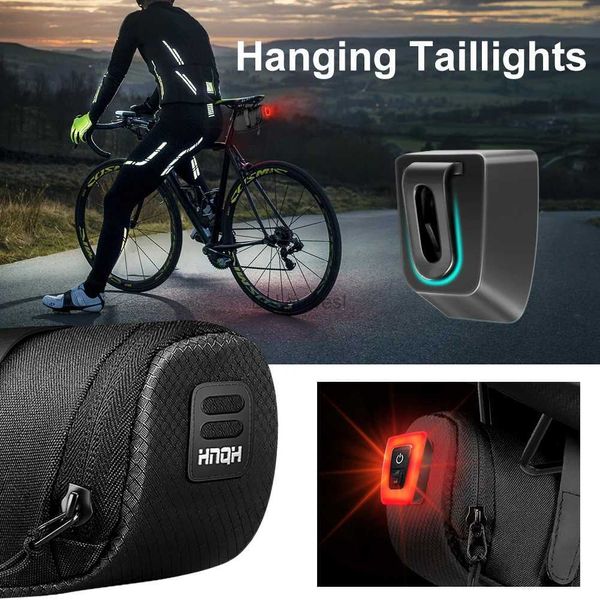 Otros accesorios de iluminación Bicicleta trasera trasera USB RECARGABLE Bike Bag Bag Lámpara impermeable MTB Road Bike Luz trasero Bag Tube Bag Taillights YQ240205