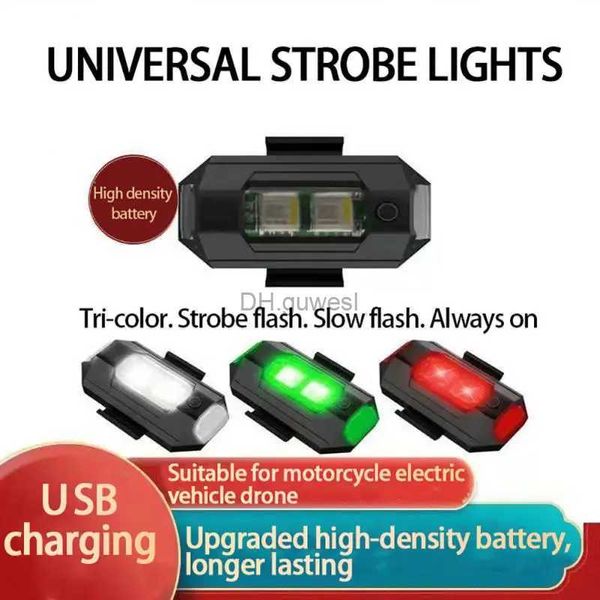 Autres accessoires d'éclairage Feux arrière clignotants 7 couleurs Drones Modèle de lumière d'avion Télécommande Lampe de voiture USB Charge Nouveau YQ240205