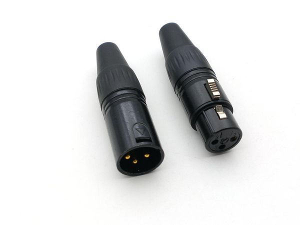 Otros accesorios de iluminación Conector de cable de audio XLR hembra / macho de 3 pines chapado en oro de alta calidad 1 pieza Otro