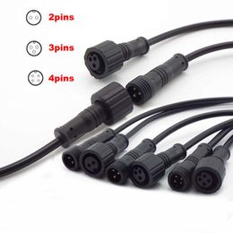 Andere verlichtingsaccessoires Paar 2pin 3pin 4pin IP65 DC Connection Cable Waterdichte Ire Plug voor LED -lichtstroken mannelijk aan vrouwelijke jack -adapter