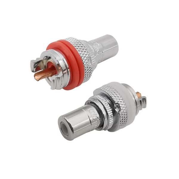 Autres accessoires d'éclairage Connecteur audio RCA plaqué rhodium Châssis de prise femelle HiFi Prise en cuivre CMC 32 mm Adaptateur jacks blanc rougeAutre