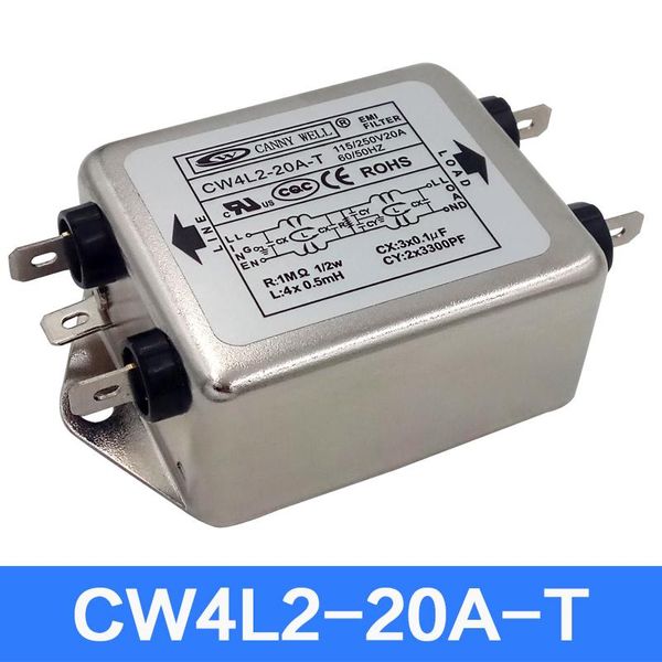 Autres accessoires d'éclairage Taiwan Filtre d'alimentation EMI CW4L2 3A 6A 10A 20A Purification S à deux étages Monophasé 220V AC 30AAutre