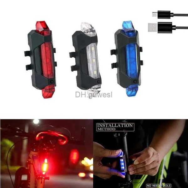 Autres accessoires d'éclairage USB rechargeable étanche lampe de vélo de montagne avertissement vélo feu arrière vélo phare LED feu arrière pour scooter électrique YQ240205