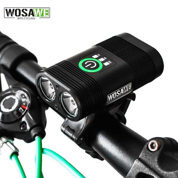 Otros accesorios de iluminación WOSAWE Luz de bicicleta Lámpara de faro recargable 2400 mAh LED MTB Bicicleta delantera impermeable SOS Linterna de seguridad YQ240205