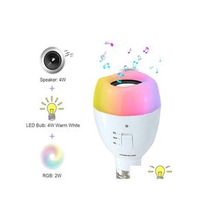 Autres ampoules d'éclairage Tubes Amazon Portable Mobile Led Bb O Sans fil Bluetooth Musique Changement de couleur d'urgence Lumière Drop Delivery L Dhvvg