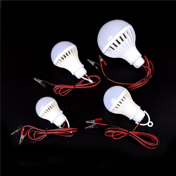 Otras bombillas de iluminación, lámpara de tubos, bombilla Led portátil de 12v CC, 3w, 5w, 7w, E27, blanco, tienda de campaña para exteriores, pesca nocturna, luz colgante, cable con Clip