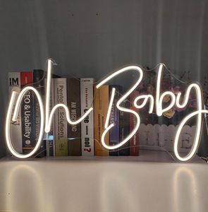 Autres ampoules d'éclairage Tubes Oh Baby Neon Signs Light Personnaliser Nom de la lettre pour le mur de la pièce Flex LED Décor suspendu Bar Mariage Dedro8192013