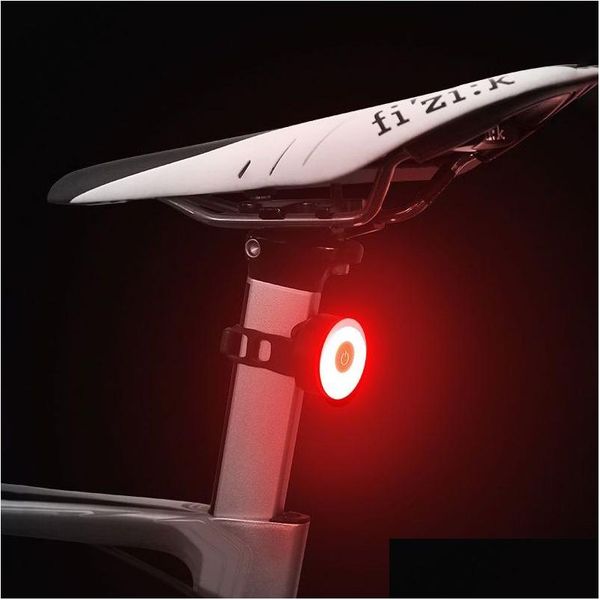 Otras luces Iluminación Bicicleta Luz trasera USB Recargable Ipx8 Bicicleta impermeable para MTB Casco Paquete Bolsa Cola 5 Modelos Ciclismo Taillig Dhiqx