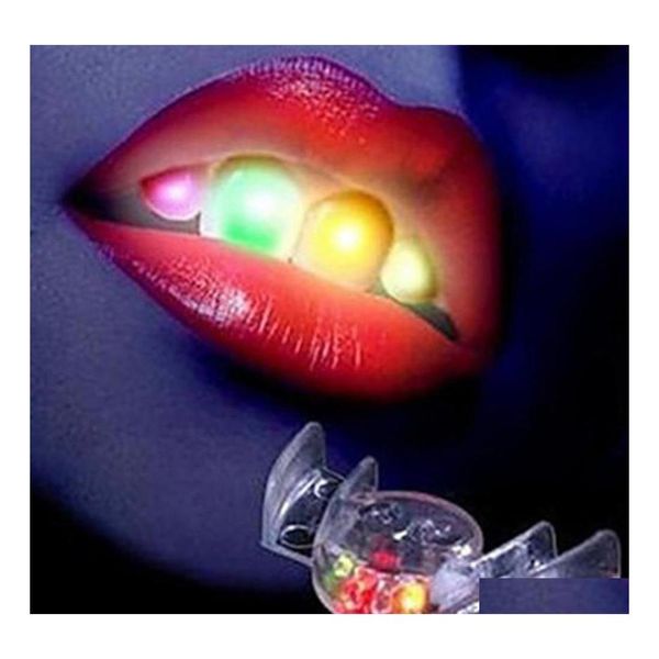Autres lumières éclairage Halloween Trick or Treat drôle LED allument la pièce de bouche clignotante dents lumineuses pour la fête dentier Rave événement Dec Otric