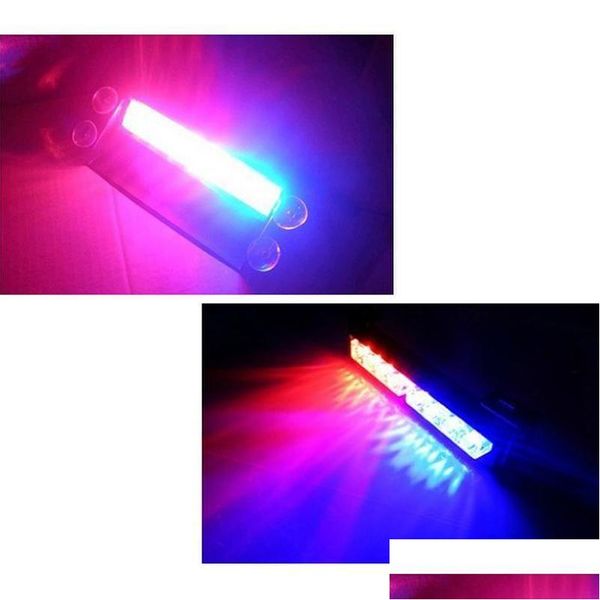 Otras luces Iluminación Nuevo estilo 8 Led Rojo / Azul Policía Estroboscópico Flash Dash Bomberos de emergencia 3 Lámpara antiniebla intermitente Luz de advertencia del automóvil Dr Dh85E