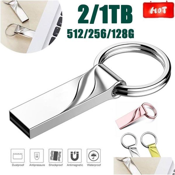 Otras luces Iluminación USB Gadgets Pen Metal Flash Speak Alta velocidad 32 GB 2TB Memory Stick Drop entrega DHZ0F