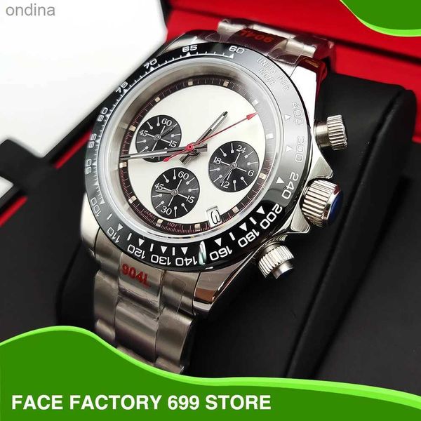 Autre entreprise de luxe 40mm Quartz chronographe hommes utilise calibre VK63 saphir cristal panda chronographe horloge YQ240122